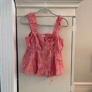Rewind Red Checkered Top